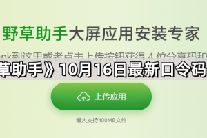 《野草助手》10月16日最新口令码分享