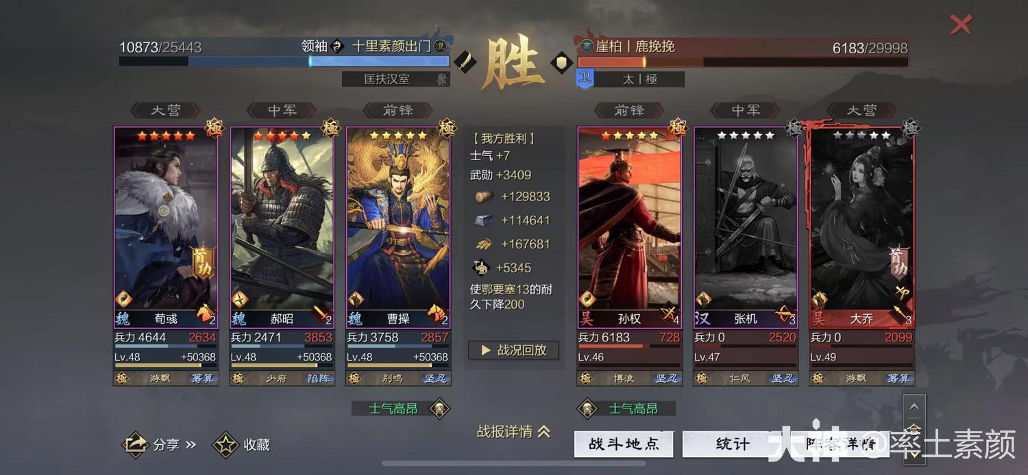 平均单赛季能斩获150万+的武勋的队伍——不动如山混元刀_率土之滨 | 大神